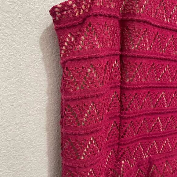 Roz & Ali Magenta Lace color Nude Lined Dress Size 14 - Picture 9 of 10